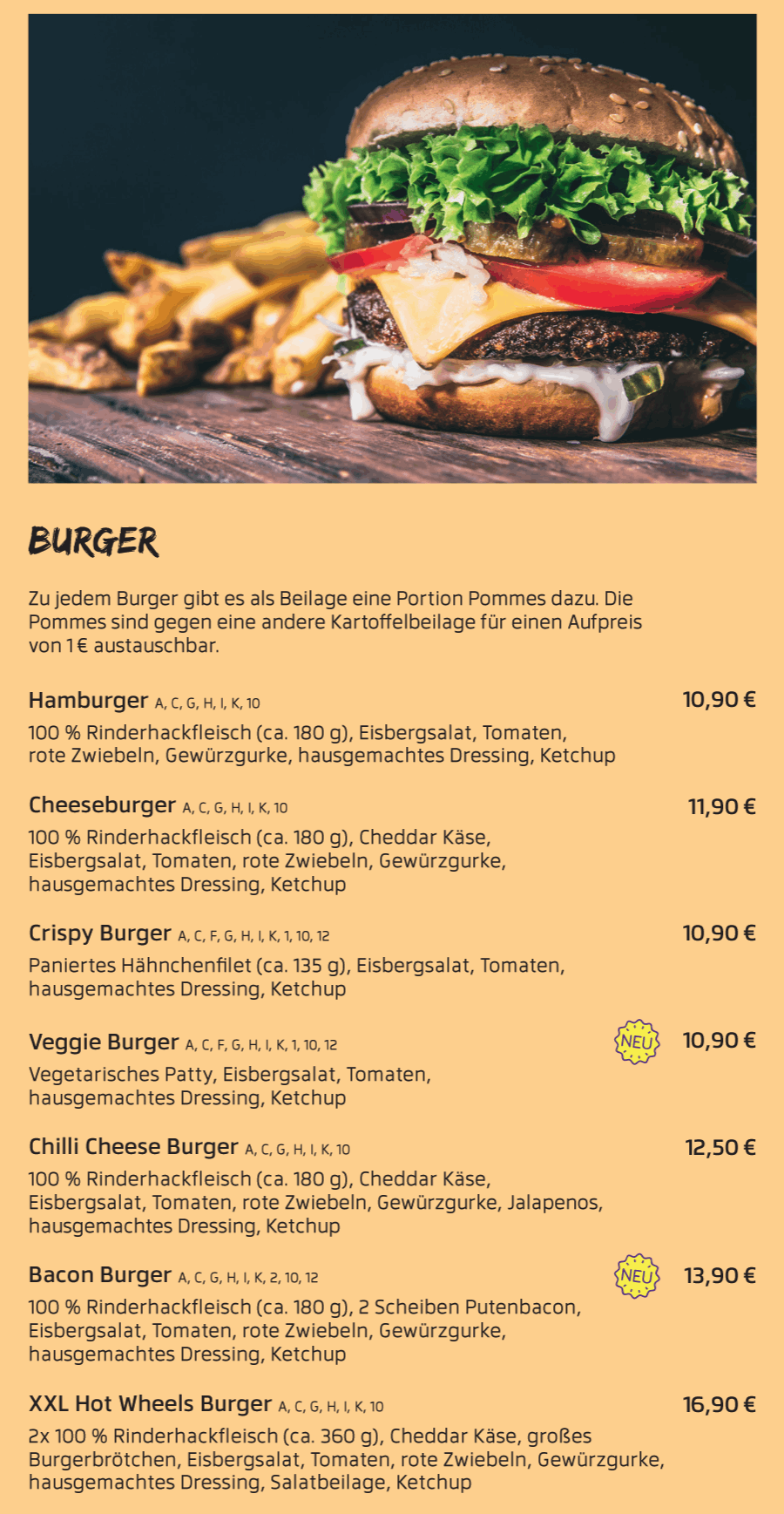 Zusatzstoffe & Allergikerhinweise