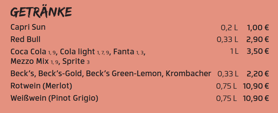 Zusatzstoffe & Allergikerhinweise